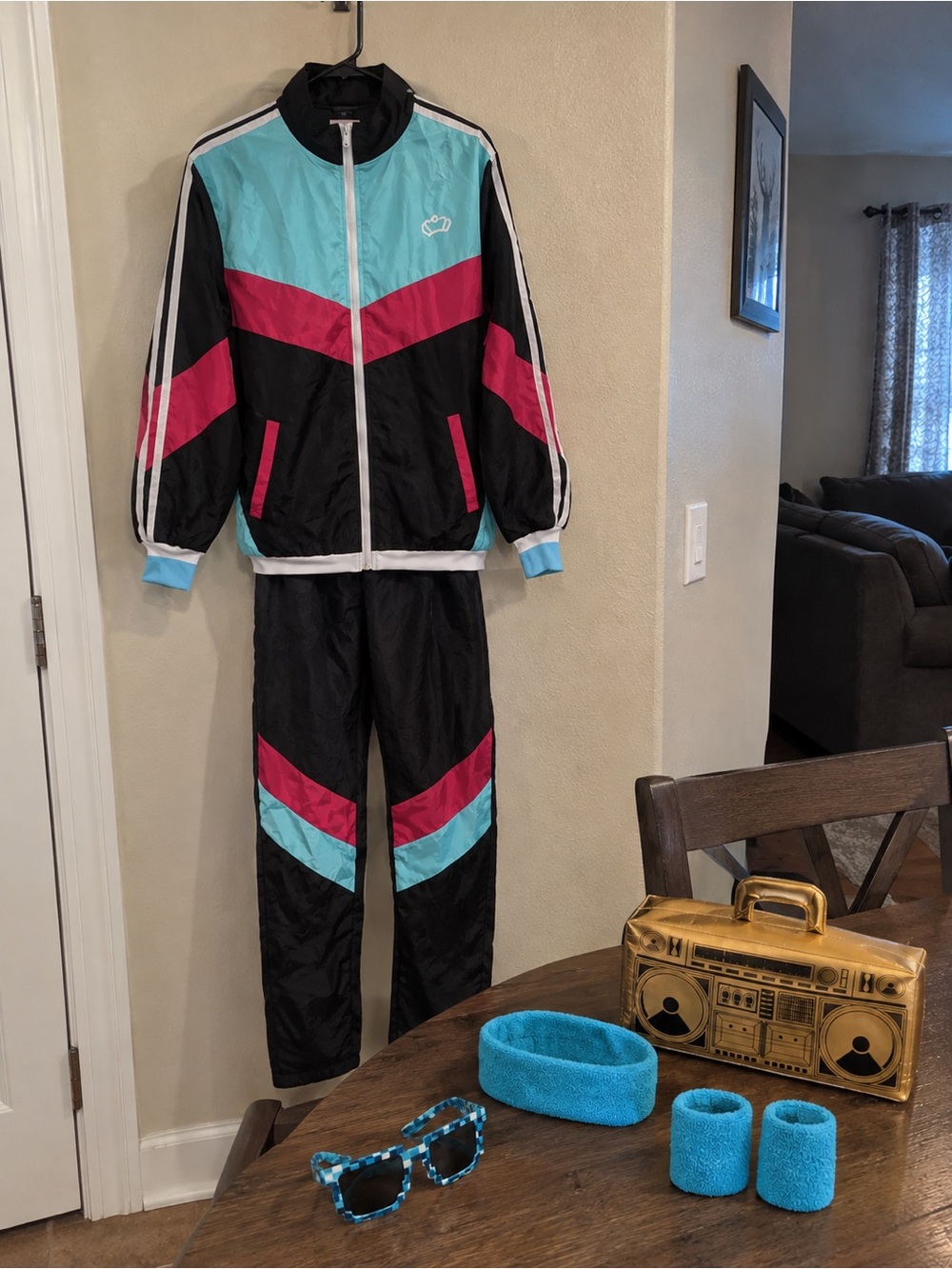 NWT Costume - 80s Colorblock Antbutler 80s Tracksuit Set Unisex M